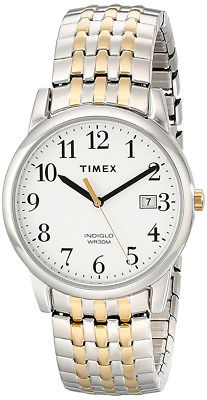 Timex Men's Easy Reader Two-Tone Stainless Steel White Dial Watch T2P295