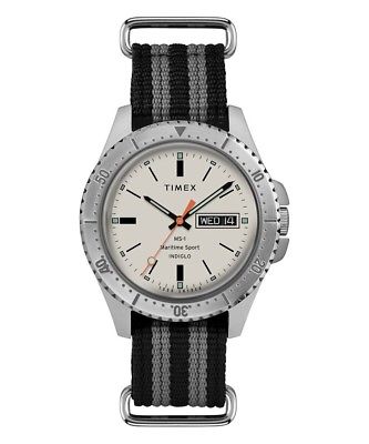 TIMEX   TODD SNYDER MARITIME SPORT MS1 WATCH IN SILVER 41mm QUARTZ NATO STRAP