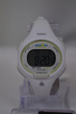 NEW Timex Women's T5K606 Ironman Essential 10 Mid-Size White Resin Strap Watch