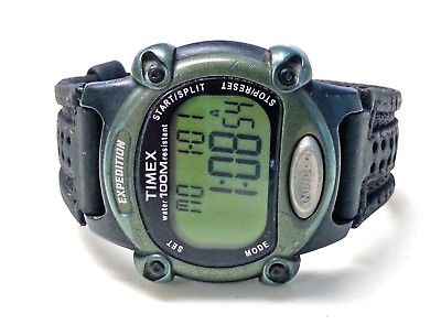 Timex Expedition Indiglo Digital Watch WR 100m 39mm Green Black Mens New Battery