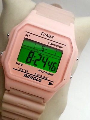 READY 2 wear WOMEN'S rare VINTAGE Pink TIMEX digital CHRONOGRAPH watch