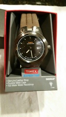 Men's Timex Expedition Watch with Leather Band and Indiglo