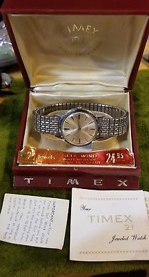 21 Jewel Automatic Mens Mechanical Timex Watch W/Box