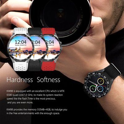 LEMFO KW88 Pedometer Heart Rate Monitor GPS Smart Watch for iOS for Android RM