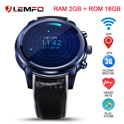 LEMFO LEM5 Pro Smart Watch 3G WiFi GPS 16GB Heart Rate Monitor For Android iOS