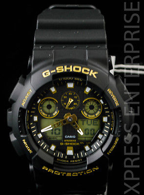 NEW WITH TAGS Casio Gshock X-Large Ana-Digi GA100GBX-1A9 BLACK GOLD Watch