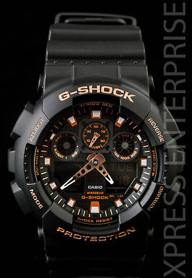 NEW WITH TAGS Casio Gshock X-Large Ana-Digi GA100GBX-1A4 BLACK ROSE GOLD Watch