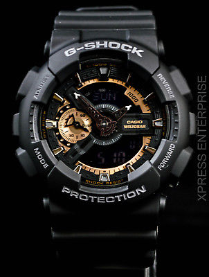 NEW WITH TAGS Casio Gshock X-Large Ana-Digi GA110RG-1A BLACK ROSE GOLD Watch