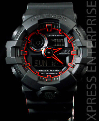 NEW WITH TAGS Casio Gshock X-Large Case Ana-Digi GA700SE-1A4 BLACK RED Watch