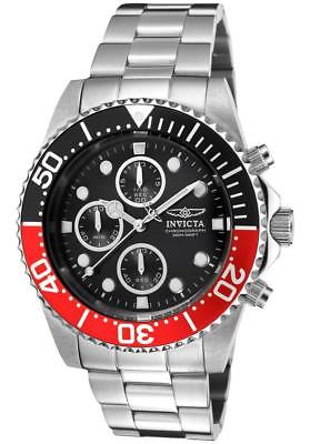 Invicta Men's 1770 Pro Diver Chronograph 43mm Black Dial Steel-Tone Watch