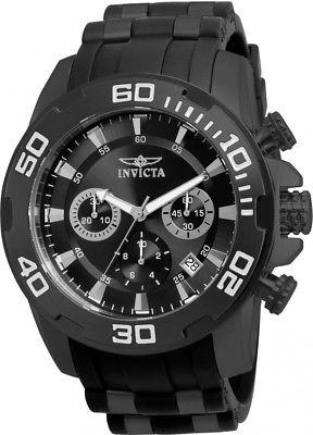 Invicta Men's 22338 Pro Diver Chronograph 50mm Black Dial Steel-Rubber Watch