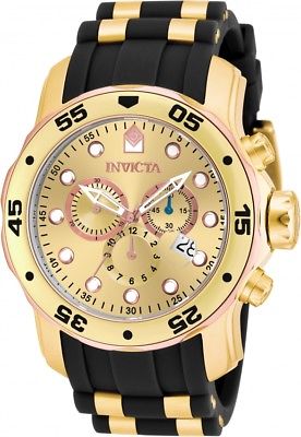 Invicta Men's Pro Diver Chronograph Two Tone S. Steel Polyurethane Watch 17884