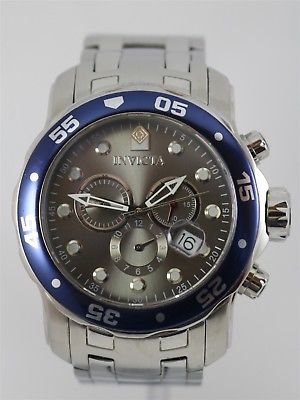 Invicta Pro Diver Model 80059 Caliber VD53 Gray Chrono Dial Stainless Case