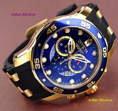 Invicta Men's Pro Diver Collection Chronograph Blue Dial Luxury Watch