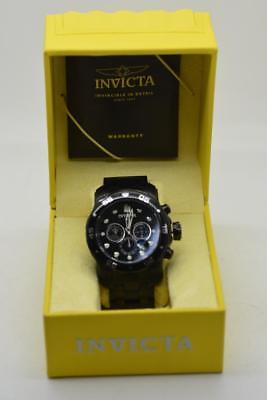 Invicta 0076 Men's Pro Diver Black Dial Steel Bracelet Chrono Watch {70792B42}