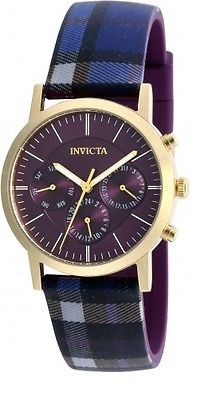 Invicta 20085 Heritage Collection Day Date 24hr Plaid Silicone Strap Mens Watch