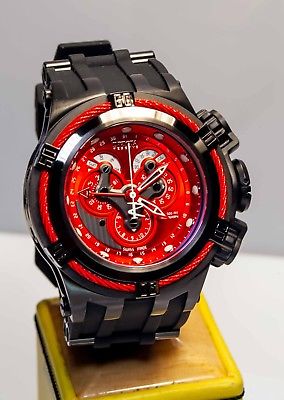 Invicta Reserve Bolt Zeus Model 18596 Red Chronograph Black Poly Strap