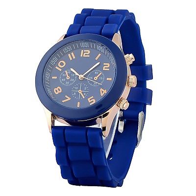 Zodaca Dark Blue Analog Quartz Silicone Jelly Sports Watch