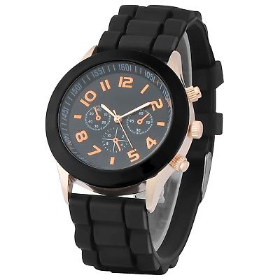 Zodaca Black Analog Quartz Silicone Jelly Men's Sports Watch