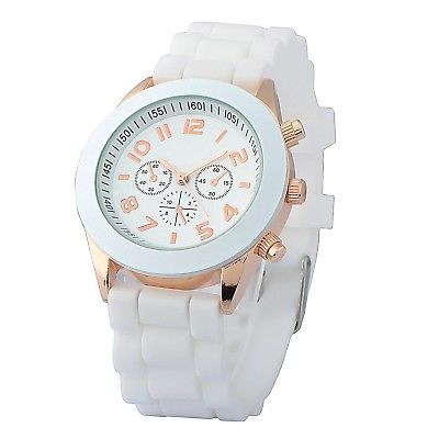 Zodaca White Analog Quartz Silicone Jelly Sports Watch