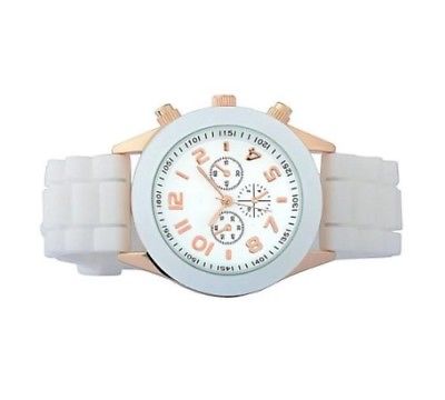 Zodaca White Unisex Men Women Silicone Jelly Quartz Analog Sports Wrist Watch Ne