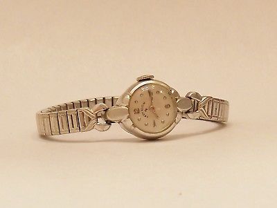 Vintage LADY ELGIN  ~ 655 ~ 21 Jewel Wristwatch ~ 14K White Gold