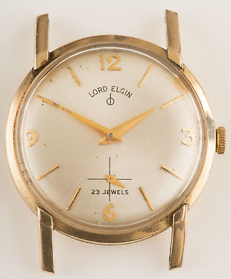 VINTAGE LORD ELGIN 10K GOLD FILLED MAN'S DRESS WATCH 23 JEWELS CAL 730 TICKS