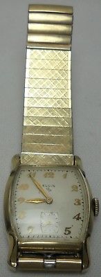 VINTAGE 10K RGP ELGIN WRIST WATCH 1950S GRADE 683 17 JEWEL