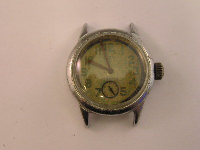 Vintage Elgin Military Watch 1940's Silver Bezel