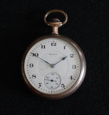 1917 ELGIN 387 17J 16S #19802251 G.F. OPEN FACE POCKET WATCH