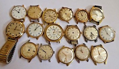 Job Lot Gent's Vintage Mechanical Wristwatches / Parts - Accurist Etc Ref#8