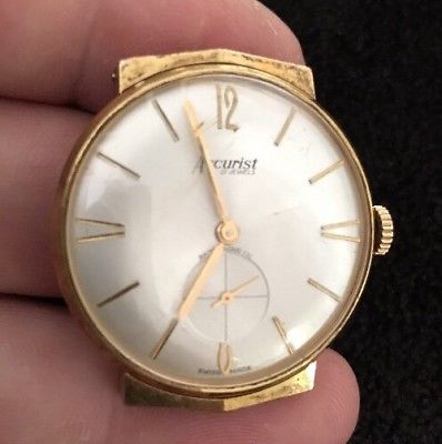 Vintage Accurist Mens   21 Jewels Watch No 228 Working