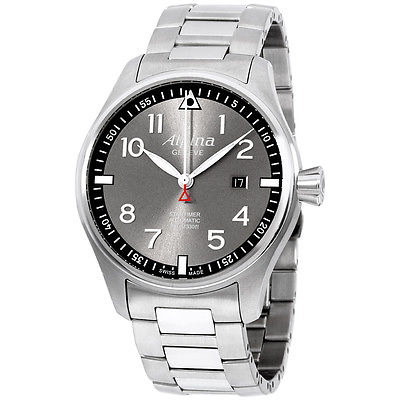 Alpina Sartimer Pilot Grey Dial Stainless Steel Men's Watch AL525GB4S6