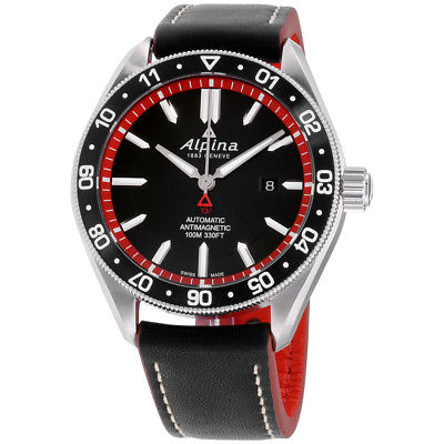 Alpina Alpiner 4 Black Dial Leather Strap Men's Watch AL525BR5AQ6