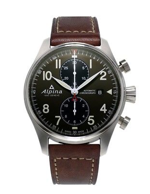 Alpina Men's AL-725GR4S6 Automatic Startimer Pilot Chronograph 44mm Watch