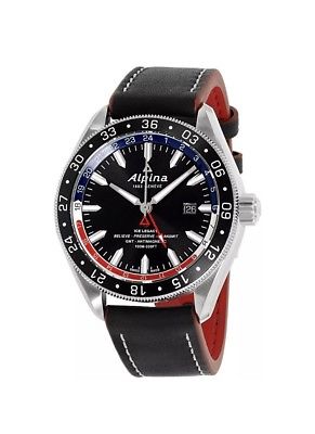 Alpina Alpiner Black Dial Leather Strap Men'S Watch Al-550Grn5Aq6