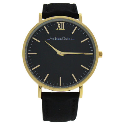 Andreas Osten AO-104 Tidlos - Gold/Black Leather Strap Watch 1 Pc Watches
