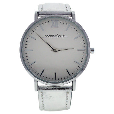 Andreas Osten AO-189 Hygge - Silver/White Leather Strap Watch 1 Pc Watches