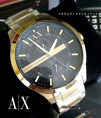 AUTHENTIC ARMANI EXCHANGE AX2122 SMART GOLD TONE BLACK DIAL MEN'S WATCH