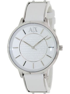 Armani Exchange Women's AX5300 White Leather Analog Quartz Fashion Watch