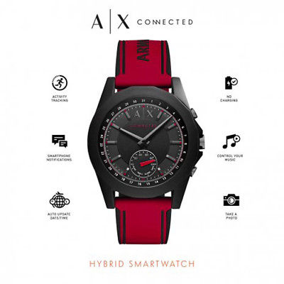 ARMANI EXCHANGE MEN'S HYBRID CONNECT SMART WATCH,RED AXT1005 NEW IN BOX/ TAGS