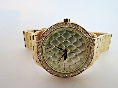Armani Exchange Women's Lady Hamilton Champagne Dial Gold Plated Watch AX5216