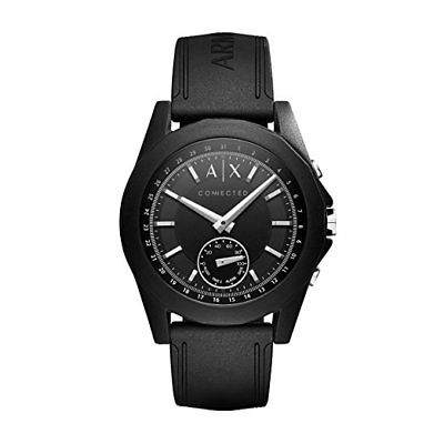 Armani Exchange AXT1001 Hybrid Connected Black Silicone Band Smart 44MM NEW