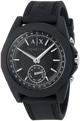 Armani Exchange Men's AXT1001 Black Silicone Connected Hybrid Watch