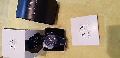 NEW Armani Exchange Men's AXT1002 Blue Silicone Connected Hybrid Watch rrp �269
