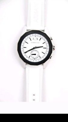 Armani Exchange AX Connected Mens White Silicone Water Res 5 ATM Wristwatch 10