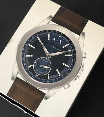 Armani Exchange Connected Mens Drexler Brown Leather Hybrid Smartwatch AXT1010