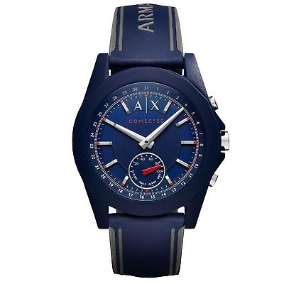 Armani Exchange AXT1002 Hybrid Connected Blue Silicone Band Smart 44MM NEW