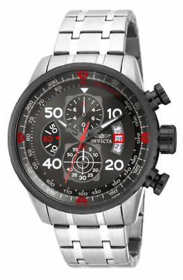 Invicta 17204 Men's Aviator Chronograph Gunmetal Dial Steel Bracelet Watch