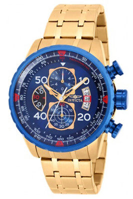 Invicta Men's Aviator Quartz Chrono 100m Gold Tone Stainless Steel Watch 19173